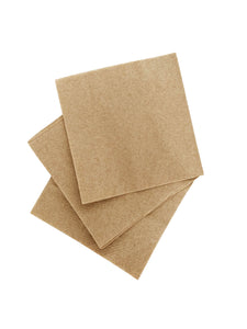 EKO Brown Kraft Quilted Cocktail Napkins